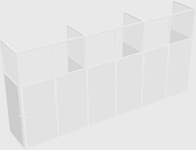 Shared rectangular cubicle
