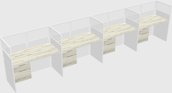 Shared rectangular cubicle