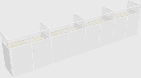 Shared rectangular cubicle