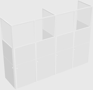 Shared rectangular cubicle
