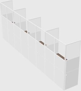 Shared rectangular cubicle