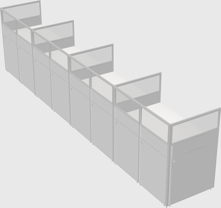 Shared rectangular cubicle