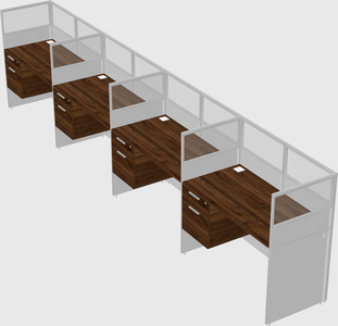 Shared rectangular cubicle