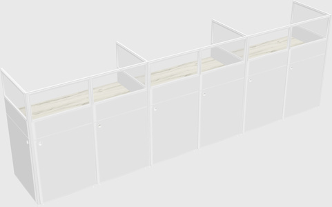 Shared rectangular cubicle