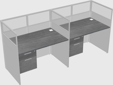 Shared rectangular cubicle