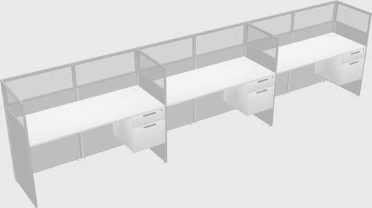 Shared rectangular cubicle