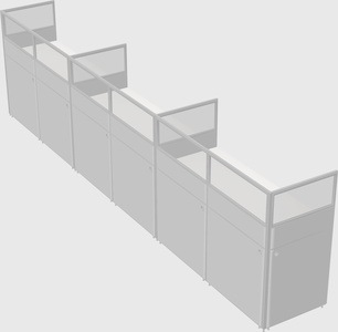 Shared rectangular cubicle