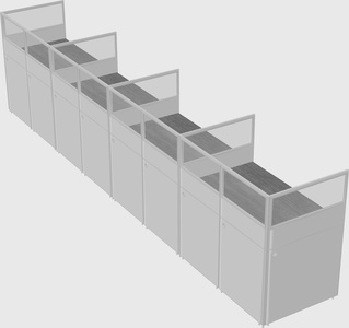 Shared rectangular cubicle