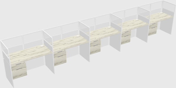 Shared rectangular cubicle