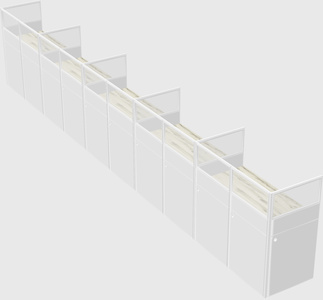 Shared rectangular cubicle