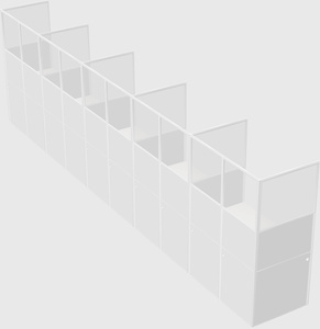 Shared rectangular cubicle