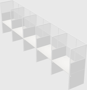 Shared rectangular cubicle