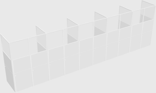 Shared rectangular cubicle
