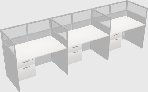 Shared rectangular cubicle
