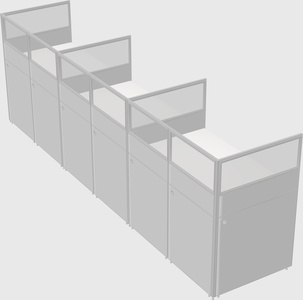 Shared rectangular cubicle