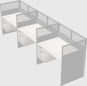 Shared rectangular cubicle