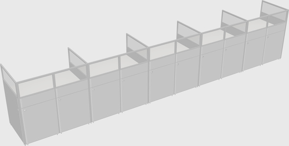 Shared rectangular cubicle