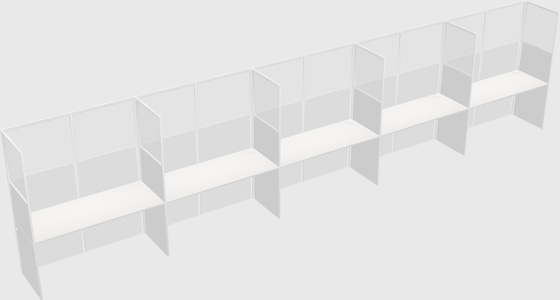 Shared rectangular cubicle