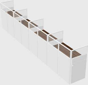 Shared rectangular cubicle