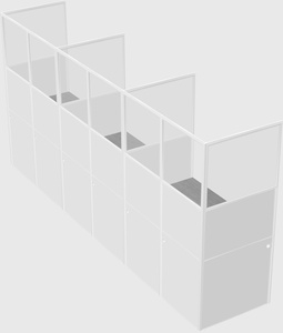 Shared rectangular cubicle
