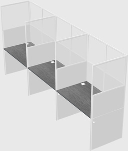 Shared rectangular cubicle