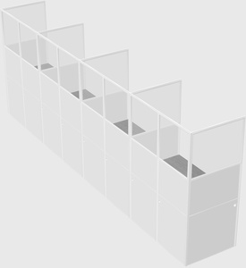 Shared rectangular cubicle