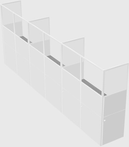 Shared rectangular cubicle