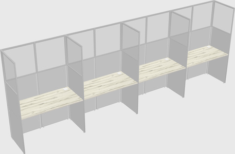 Shared rectangular cubicle