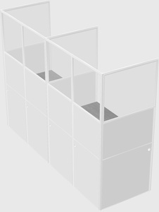 Shared rectangular cubicle