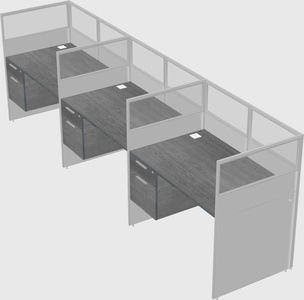 Shared rectangular cubicle