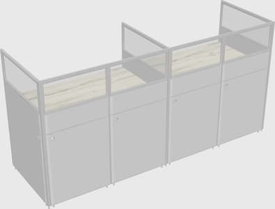 Shared rectangular cubicle