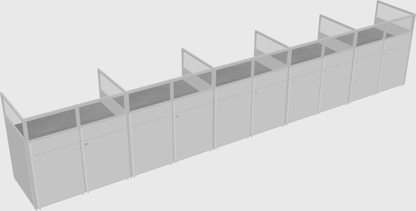 Shared rectangular cubicle