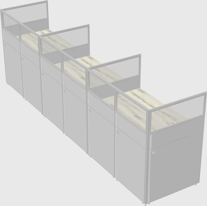 Shared rectangular cubicle
