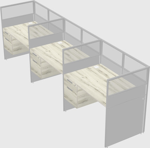 Shared rectangular cubicle