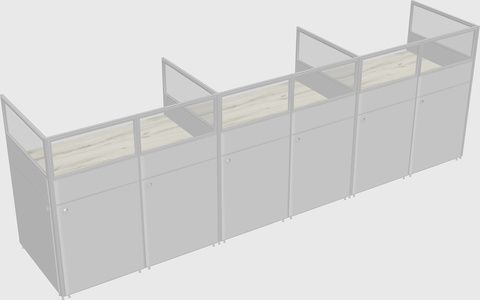 Shared rectangular cubicle