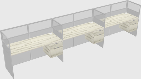 Shared rectangular cubicle