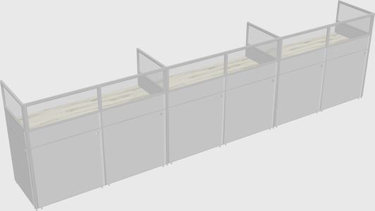 Shared rectangular cubicle