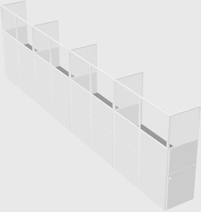 Shared rectangular cubicle