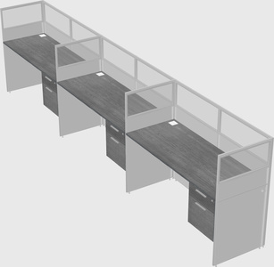 Shared rectangular cubicle