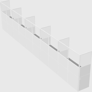 Shared rectangular cubicle