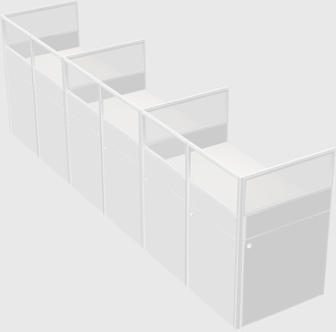 Shared rectangular cubicle