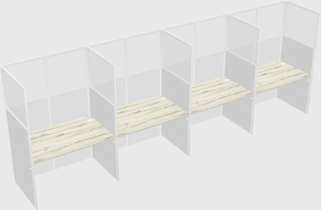 Shared rectangular cubicle