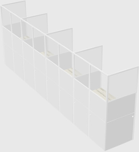 Shared rectangular cubicle
