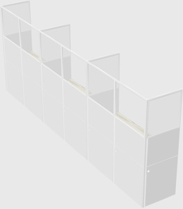 Shared rectangular cubicle