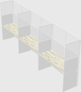 Shared rectangular cubicle
