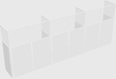 Shared rectangular cubicle