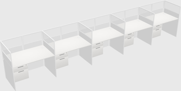 Shared rectangular cubicle