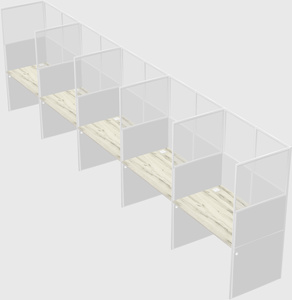 Shared rectangular cubicle