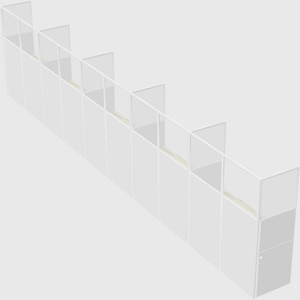 Shared rectangular cubicle