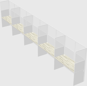 Shared rectangular cubicle